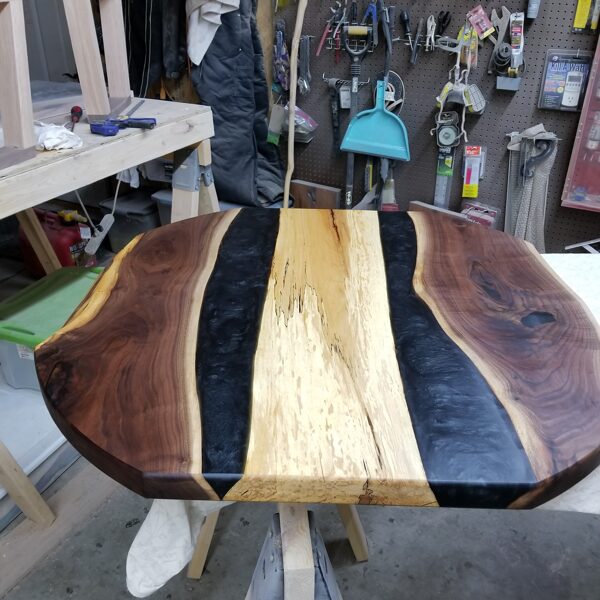 Walnut and spalted Maple Live edge coffee table